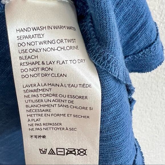 Free People blue spaghetti strap embroidered and beaded tank top size large - Picture 11 of 12